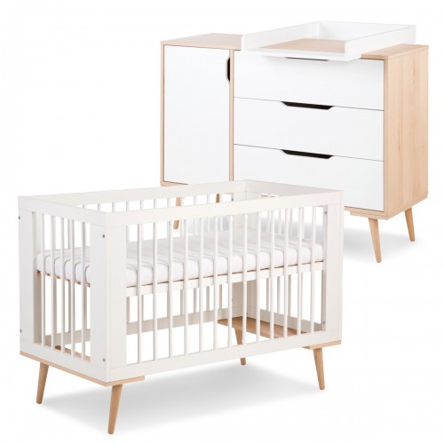 SOFIE Ensemble commode à langer et lit bébé style scandinave