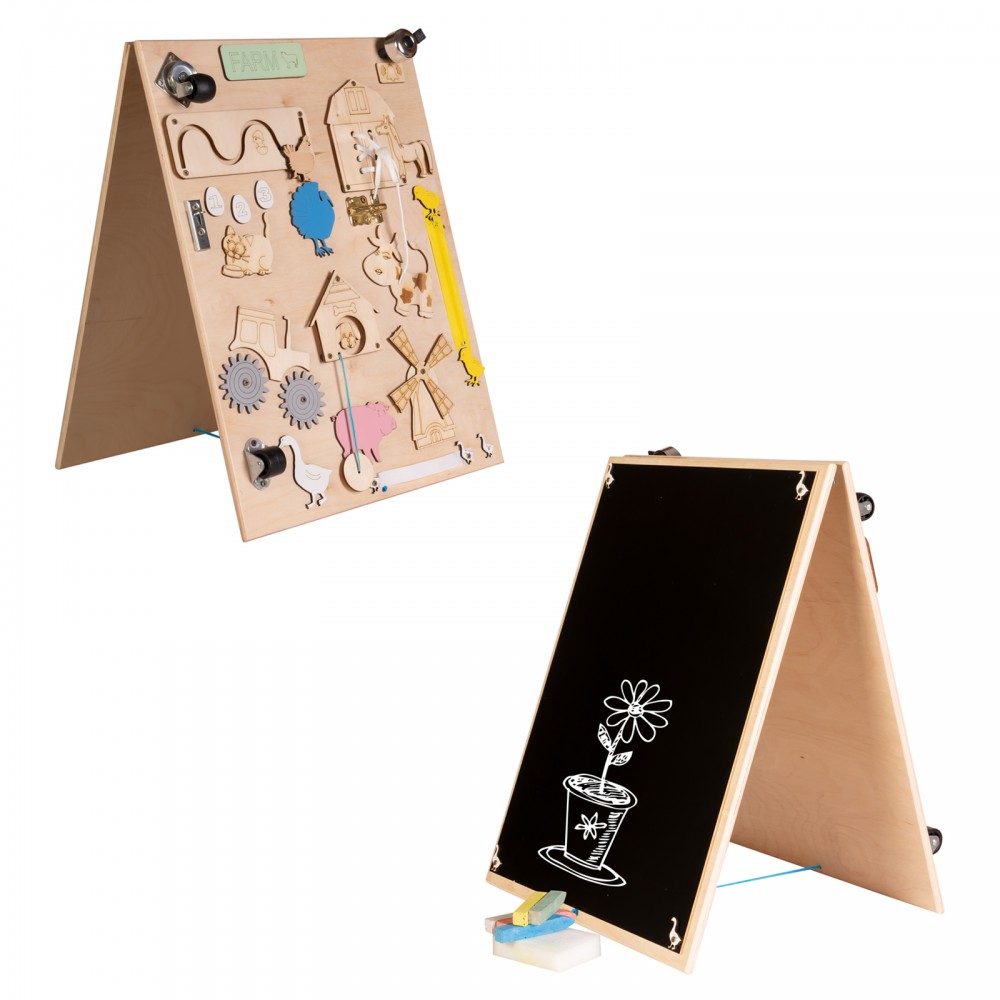 Le Coin des bonnes affaires, Jouet tableau sensoriel en bois de style  Montessori pour 2 à 4 ans.