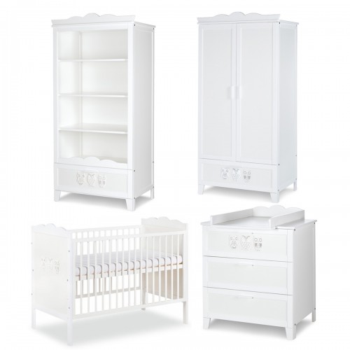 MARSELL Chambre bébé complète : lit, commode à langer, armoire et bibliothèque