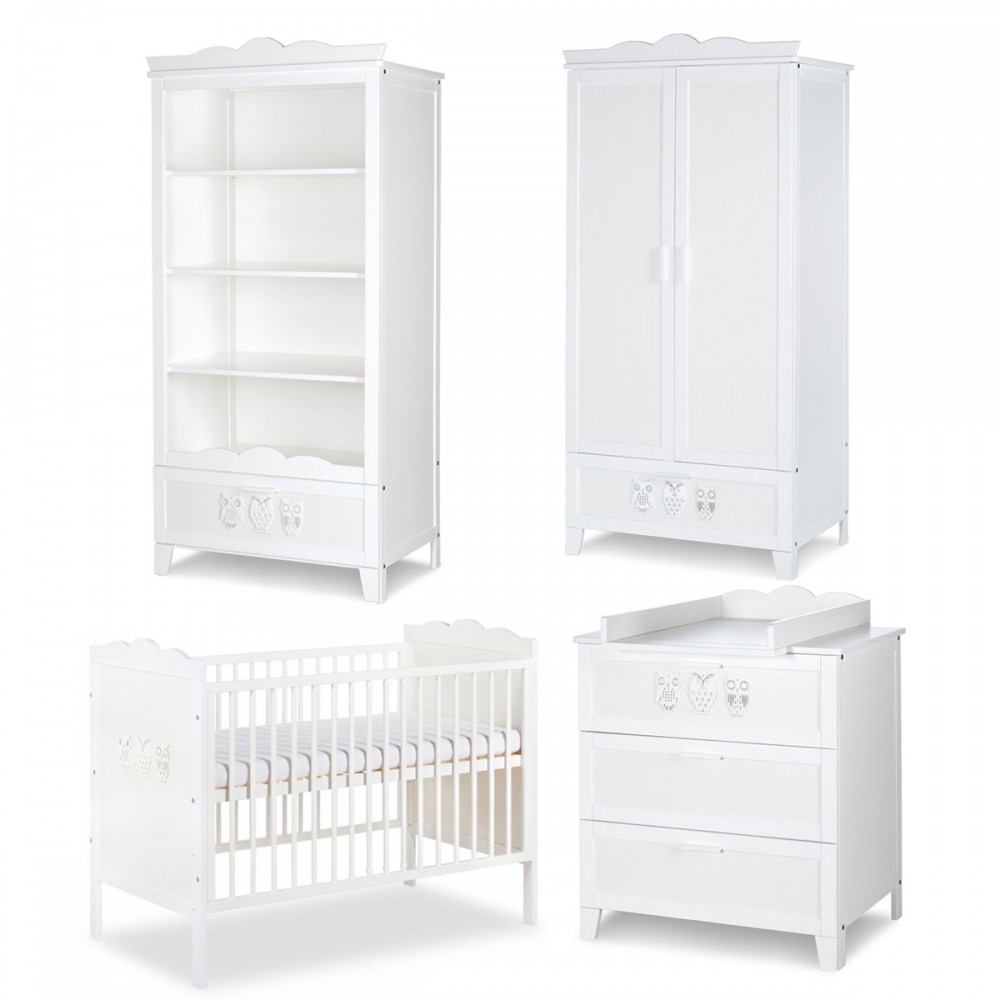 Chambre Bébé Complète : Lit, Armoire 140 cm, Commode à Langer