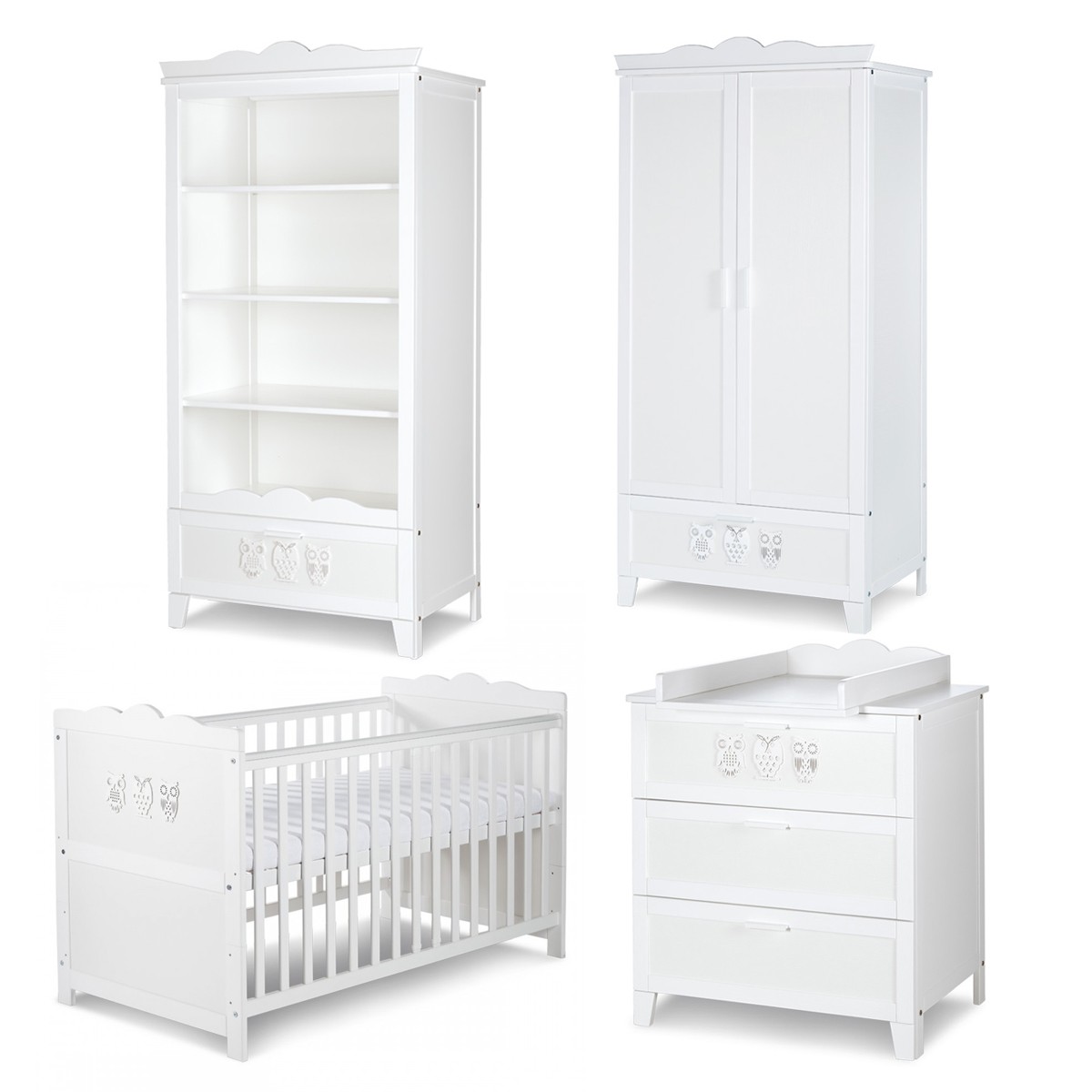 Marsell Chambre Bebe Complete Lit Evolutif 140x70 Commode A Langer Armoire Bibliotheque
