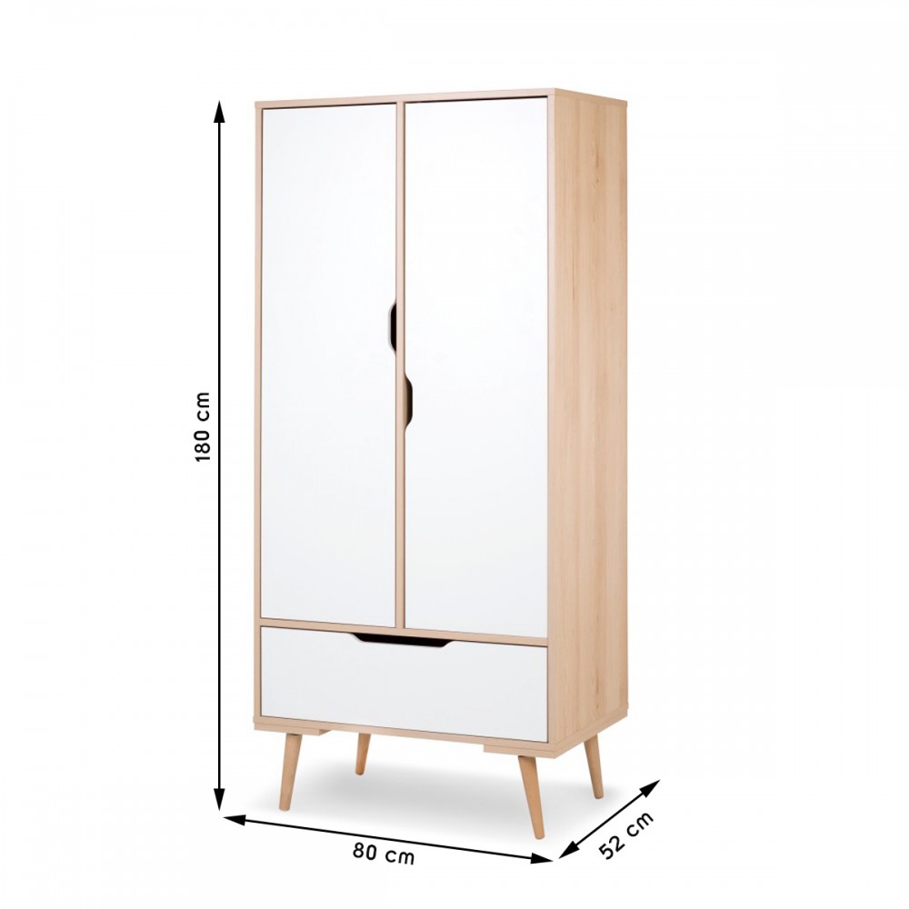 Armoire pour chambre d'enfant bébé de style scandinave avec penderie