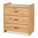 AMELIA Commode bébé avec plan à langer amovible et 3 tiroirs