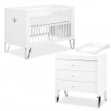 BLANKA Chambre bébé lit évolutif et commode avec plan à langer