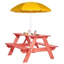 Table pique-nique avec trou parasol