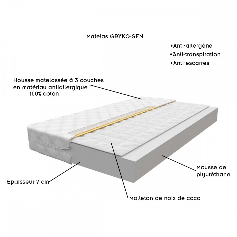 Lit enfant 190x90 avec matelas inclus et barrières de protection