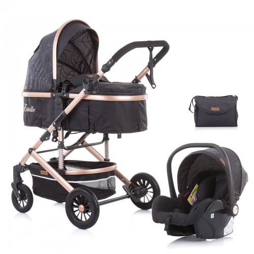 ESTELLE Poussette combinée 3 en 1 nacelle siège + cosy + sac à langer