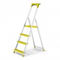 	QUALOR Escabeau aluminium 4 marches jaune