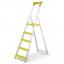 QUALOR Escabeau aluminium 5 marches jaune