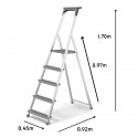 QUALOR Escabeau aluminium dimensions 5 marches