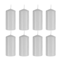 Lot de 8 bougies pilier longue durée 20h pour décoration fête coupure d'électricité Ø 5 cm x H 10 cm