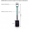 GARDEN Bêche carrée compacte et légère avec poignée antidérapante outil de jardinage GARDEN Bêche carrée compacte et légère avec poignée antidérapante outil de jardinage