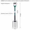 GARDEN Fourche à bêcher compacte et légère avec poignée antidérapante outil de jardinage GARDEN Fourche à bêcher compacte et légère avec poignée antidérapante outil de jardinage