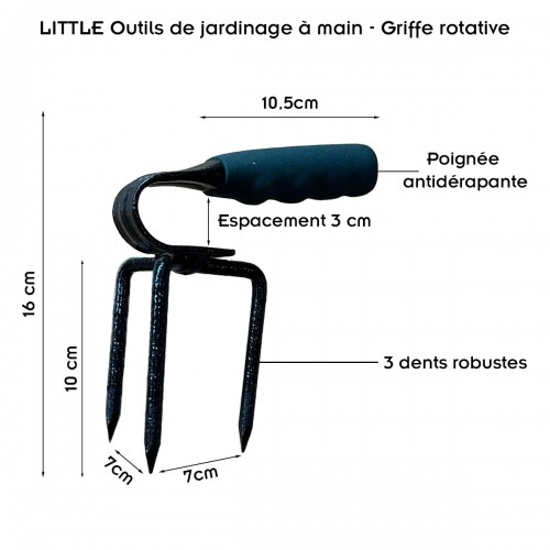 LITTLE Outils de jardinage à main - Griffe rotative