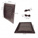 Grille d'aération intérieur extérieur avec moustiquaire 140x140mm Grille d'aération intérieur extérieur avec moustiquaire 140x140mm