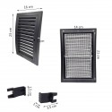 Grille intérieur extérieur plastique avec moustiquaire 140x210mm Grille intérieur extérieur plastique avec moustiquaire 140x210mm