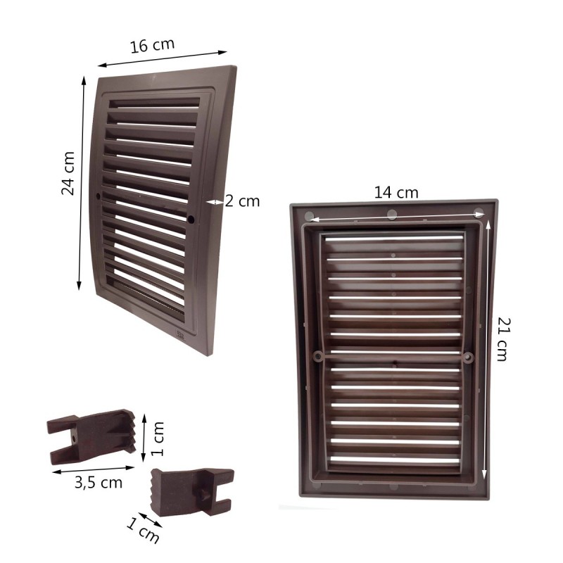 Grille de ventilation plastique 140x210 mm