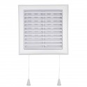 Grille intérieur avec moustiquaire et tirette 140x140 mm