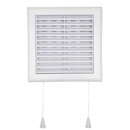 Grille intérieur avec moustiquaire et tirette 140x140 mm