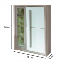 ROMA -  Armoire vitrine lumière LED 2 portes battantes - 90x130 cm