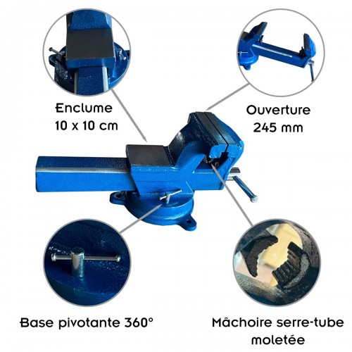 Etau professionnel base pivotante 175mm