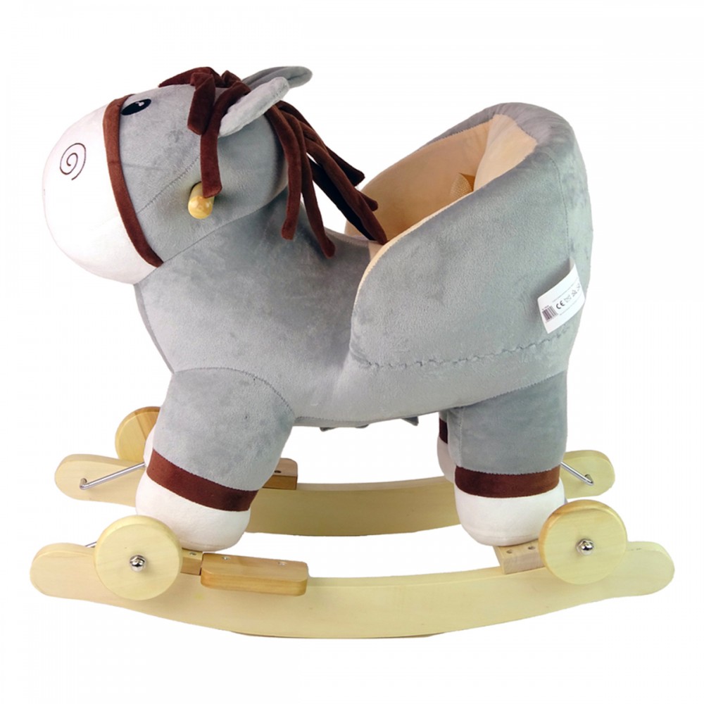 Animal bascule en bois 2 en 1 pour enfants basculant ou roulant