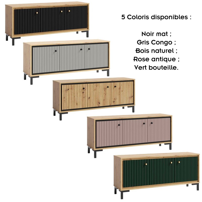 PARII Meuble bas tv 3 portes bois design tendance