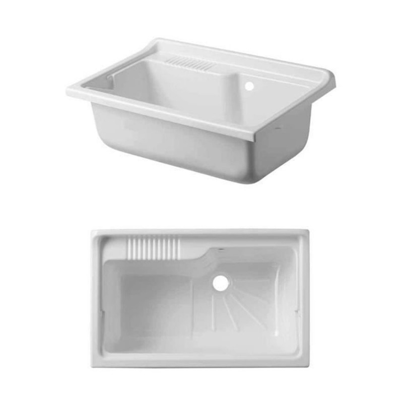 Meuble buanderie double porte avec vasque 80x50