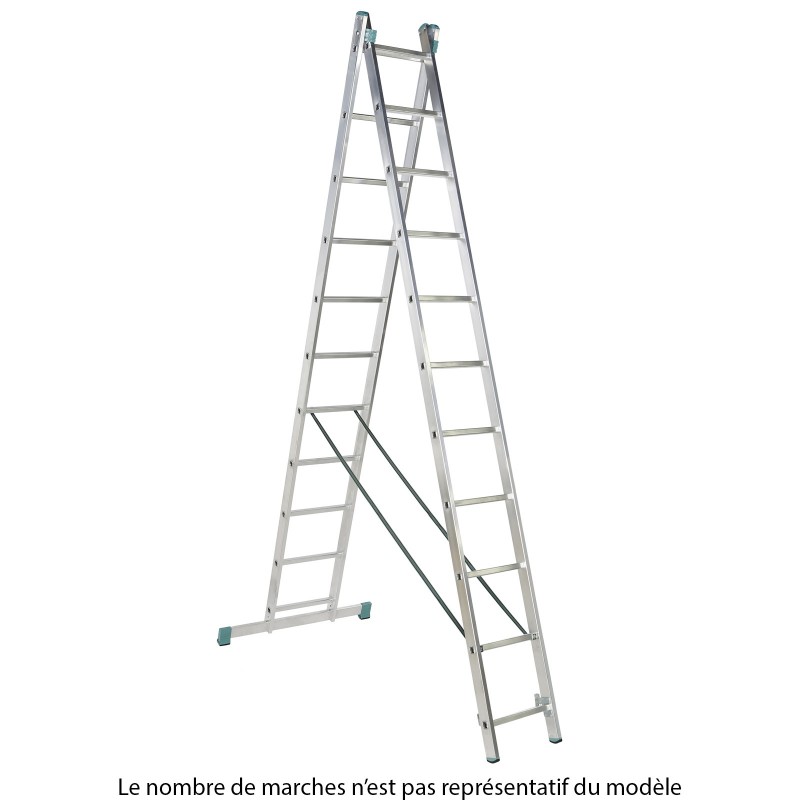 Echelle transformable 2 plans coulissante extensible avec défauts