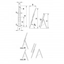 Echelle transformable 3 plans coulissante extensible Echelle transformable 3 plans coulissante extensible