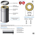 TDPS1000 Conduit double paroi pour poêle à bois longueur 100 cm TDPS1000 Conduit double paroi pour poêle à bois longueur 100 cm