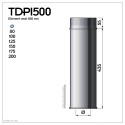 TDPI500 Conduit double paroi isolé polycombustible longueur 50 cm TDPI500 Conduit double paroi isolé polycombustible longueur 50 cm