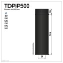 TDPI500 Conduit double paroi isolé polycombustible longueur 50 cm