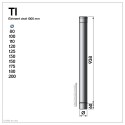 TI1000 Conduit simple paroi pour bois fioul longueur 100 cm TI1000 Conduit simple paroi pour bois fioul longueur 100 cm