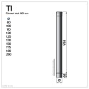 TI1000 Conduit simple paroi pour bois fioul longueur 100 cm