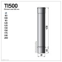 TI500 Conduit simple paroi pour bois fioul longueur 50 cm