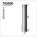 TIG500 Conduit simple paroi étanche polycombustible longueur 50 cm