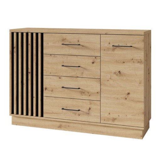ARTIZ Commode en bois avec 2 portes et 4 tiroirs moderne design