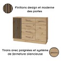 ARTIZ Commode avec portes et 4 tiroirs ARTIZ Commode avec portes et 4 tiroirs
