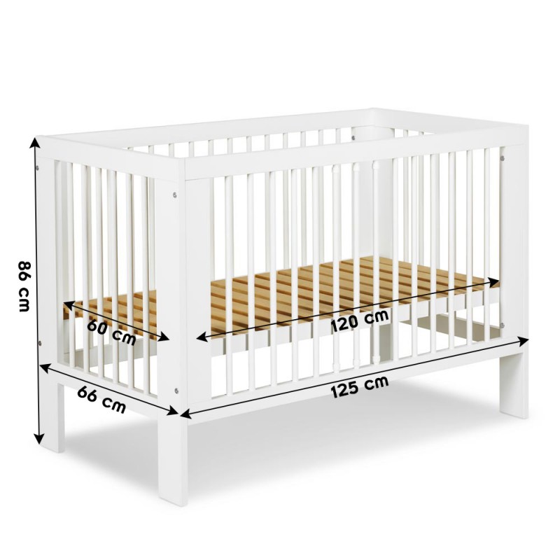 OLIVIA Lit bébé à barreaux 120x60