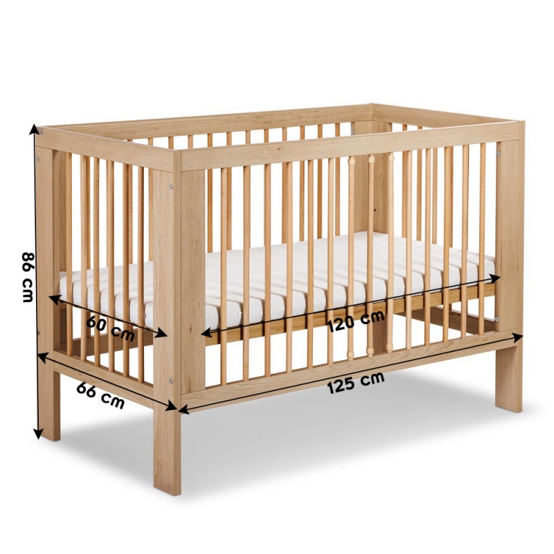 OLIVIA Lit bébé à barreaux 120x60