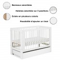 OLIVIA Lit bébé à barreaux 120x60