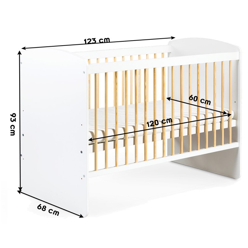 KAROLINA II Lit bébé à barreaux 120x60