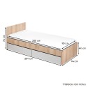 DALIA Lit adolescent enfant 90x200 avec tiroir style urbain DALIA Lit adolescent enfant 90x200 avec tiroir style urbain