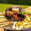 FIESTA Brasero haut de qualité barbecue plancha en acier épais peint Noir FIESTA Brasero haut de qualité barbecue plancha en acier épais peint Noir