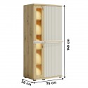 CANDY Armoire vitrée 5 étages courbée à relief en bois moderne design épuré CANDY Armoire vitrée 5 étages courbée à relief en bois moderne design épuré