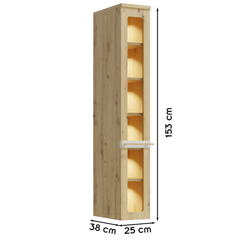 CANDY Vitrine 6 étages moderne à relief bois design tendance contemporain courbé design épuré