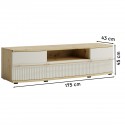 CANDY Meuble bas TV moderne à relief bois design tendance contemporain courbé design épuré CANDY Meuble bas TV moderne à relief bois design tendance contemporain courbé design épuré
