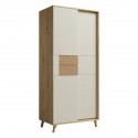BRUNO Armoire penderie 2 portes 87x193 cm en bois clair design intemporel BRUNO Armoire penderie 2 portes 87x193 cm en bois clair design intemporel