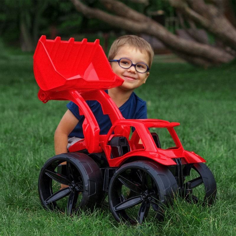 MAXIMUS Bulldozer rouge pour jouets jardin plage